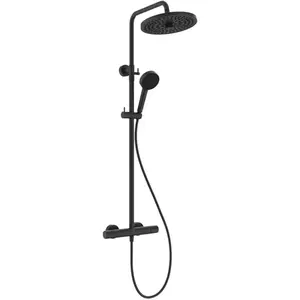 Ideal Standard Ceratherm T25+ - Doucheset met thermostaat, diameter 26 cm, 2 jets, zijde zwart A8497XG pas cher