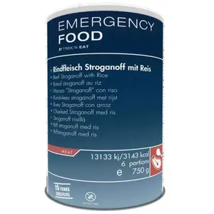 Trek'n Eat Emergency Food Beef Stroganoff With Rice Reismaaltijd 15 jr houdbaar - Noodpakket - Noodrantsoen -  Vriesdroogmaaltijd - Rantsoen - Outdoormaaltijd - Survival food - Overlevingspakket pas cher