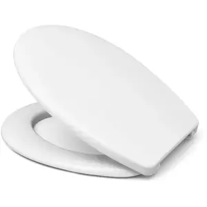 Hamberger, Abattant WC, Haro Fago, sans abaissement automatique soft-close, blanc Charnière inox