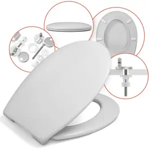 Hamberger Kery Toiletbril - Wit Polypropyleen, Soft-Close & Quick-Rele... pas cher