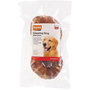 2 x Ø 7,5 cm Anneau à mâcher au canard Karlie, friandises pour chien pas cher
