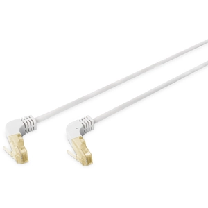 Comparateur de prix : DIGITUS Câble LAN Cat 6A - 10m - Connecteur coudé à 90° - RJ45 Câble réseau - S/FTP Blindé - Gris