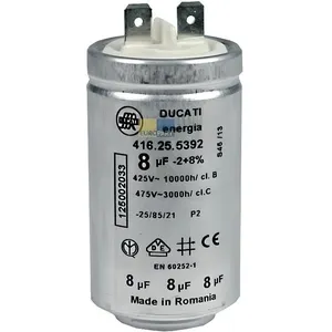 Comparateur de prix : AEG-ELECTROLUX Condensateur de Moteur condensateur 8 µF UF 450 V Ducati Energia 416.25.5392 avec drapeaux enfichable pour wäschetrocknern