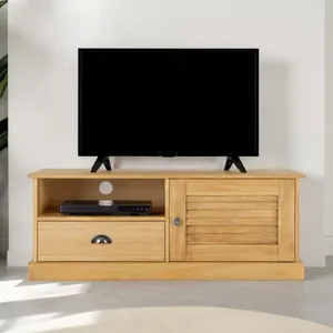 Idimex Meuble TV VENETA L 106 cm en bois massif coloris naturel avec 1... pas cher