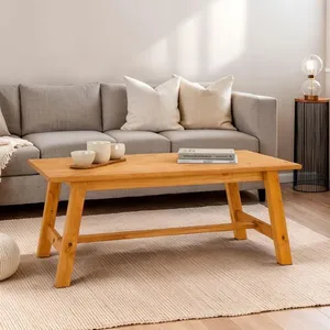 Idimex Table basse LUZERNA rectangulaire pour salon en bois massif laqué, 110 x 45 cm, design moderne minimaliste, pieds en bois pas cher
