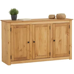 Idimex Buffet salle à manger CANCUN L 135 cm en bois massif finition laquée avec 3 portes battantes pas cher