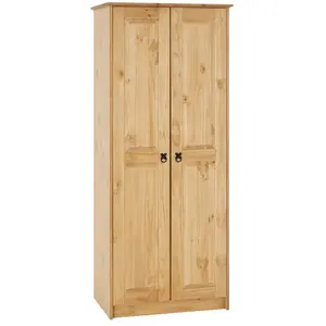 Armoire - IDIMEX - BARRIO - Pin massif - Style mexicain - 2 portes pas cher