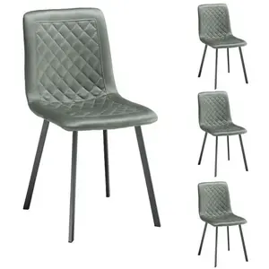Idimex Chaises de salle à manger TERNI rembourrées en tissu suédine vert - ID... pas cher