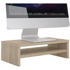Idimex Support d'écran d'ordinateur DISPLAY, réhausseur pour moniteur avec étagère intermédiaire, longueur 42 cm, en mélaminé chêne sonomaVendu parcdiscount
