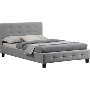 Lit simple capitonné JOLIEN - IDIMEX - 120x190 cm - Tête et pied de li... pas cher