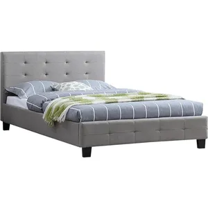 Idimex Lit simple adulte MARLON sommier 120x190 cm gris pas cher