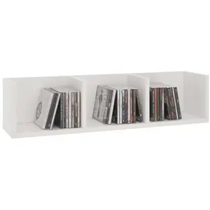 Idimex Etagère murale NELLO, meuble de rangement pour CD et DVD ou décoration avec 3 compartiments ouverts, en mélaminé blanc matVendu parcdiscount