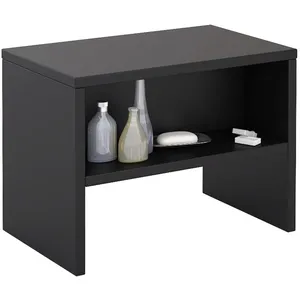 Table de chevet DION - IDIMEX - 1 niche - Mélaminé noir mat pas cher