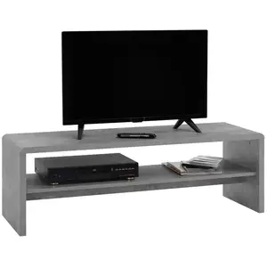Idimex Table basse NOELLE, table de salon rectangulaire ou meuble TV de 120 cm avec 1 étagère de rangement, en mélaminé décor béton pas cher