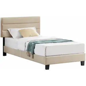Lit simple Florida - IDIMEX - 90x190 cm - Tête de lit réglable - Sommi...