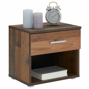 Table de chevet - IDIMEX - MAEL - Vintage - 1 tiroir et 1 niche - décor old style pas cher