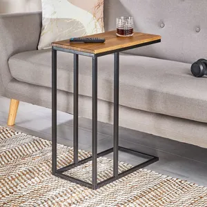 Idimex Bout de canapé DEBORA coloris vintage noir table dappoint  tabl... pas cher