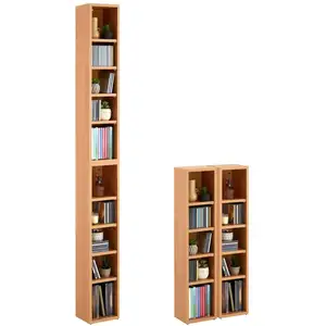 Idimex Lot de 2 étagères modulables MUSIQUE en mélaminé couleur hêtre pour CD et DVDVendu parcdiscount