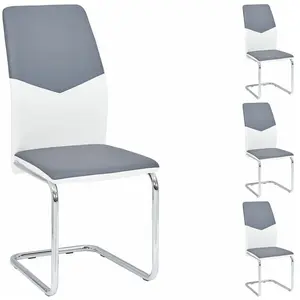 Lot de 4 chaises de salle à manger LEONA - IDIMEX - Piètement chromé -... pas cher