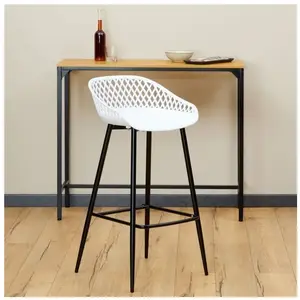 Lot de 2 tabourets de bar IREK - IDIMEX - Blanc et noir - Style contem... pas cher