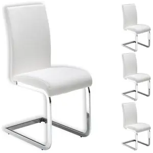 Lot de 4 chaises de salle à manger LETICIA - IDIMEX - Piètement chromé... pas cher