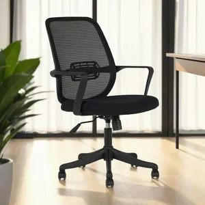 Idimex Chaise de bureau ergonomique MOLLIS Noir Réglable en hauteur av... pas cher