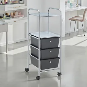 Caisson sur roulettes - IDIMEX GINA - 3 tiroirs en plastique noir - 2 ... pas cher