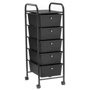Caisson de rangement sur roulettes GINA - IDIMEX - Colonne de 5 tiroir... pas cher
