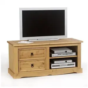 Meuble TV - IDIMEX - Tequila - Pin massif - Finition cirée - 2 niches ... pas cher