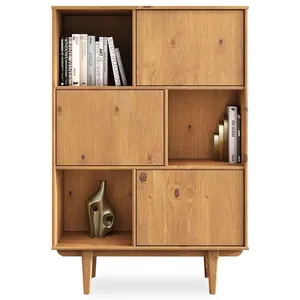 Idimex Buffet haut SIMONA 95x139 cm en bois massif coloris chêne avec ... pas cher