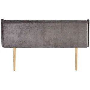 Idimex Tête de lit OVIO 160 rembourrée, En tissu polyester pour lit 160 cm, Sur pieds en bois, Gris pas cher
