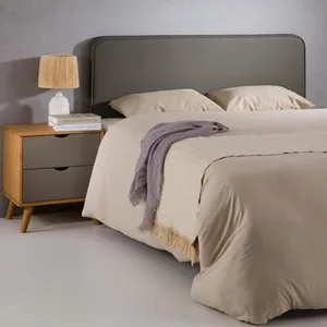 Idimex Tête de lit CELEST 160, Rembourrée, Fixation murale, Design arrondi moderne, Pour lit 160 cm ou moins, Gris pas cher