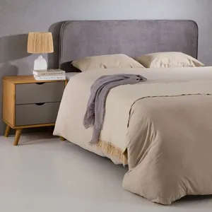 Idimex Tête de lit NOVARE 160, En tissu rembourré, Fixation murale Design arrondi moderne, Pour lit 160 cm ou moins, Gris pas cher