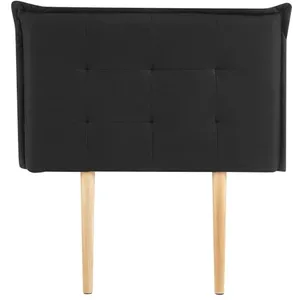 Idimex Tête de lit JALEYA 90 capitonnée, En tissu rembourré, Pieds en bois, Design élégant, Pour lits 90 cm, Noir pas cher