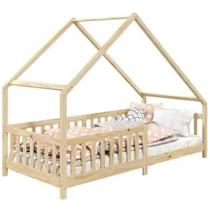 Lit cabane - IDIMEX - CORA - Pin massif - 90x200 cm - Finition naturel... pas cher