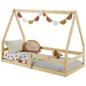 Idimex Lit cabane lusia 80 x 160 cm, en pin massif naturel