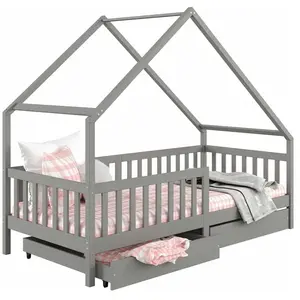 Lit cabane ALVA - IDIMEX - Lit enfant simple asymétrique montessori en... pas cher