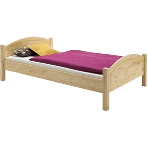 Lit simple en pin massif vernis naturel - IDIMEX - FLIMS - 90x200 cm -... pas cher