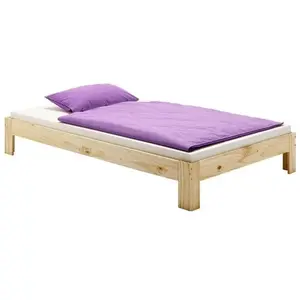 Lit en pin THOMAS - IDIMEX - 140x200cm - Vernis naturel - Design moder... pas cher