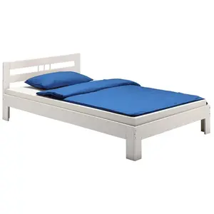 Idimex Lit simple en pin massif lasuré blanc - THEO - 100 x 200 cm - Contemporain - Design pas cher