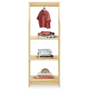 Idimex Étagère à vêtement Enfant SALLY en Pin Massif, Dressing Enfant avec Tringle à Vêtements, Penderie Enfant Montessori, Coloris pas cher