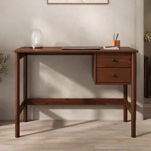 Idimex Bureau MARLO H 76 cm avec 2 Tiroirs en Bois Massif Coloris Chât... pas cher