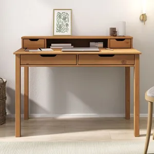 Idimex Bureau RAUL L 114 cm en bois massif coloris chêne avec quatre t... pas cher