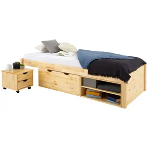 Idimex Lit fonctionnel SABRINA 90x190 cm, en pin massif naturel pas cher