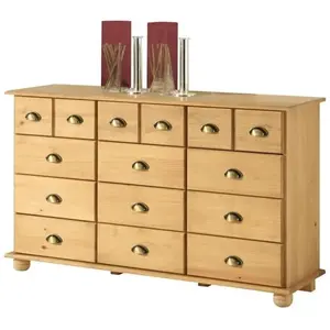 Idimex Commode COLMAR chiffonnier apothicaire rangement avec 12 tiroirs en pin massif finition teintée/ciréeVendu parcdiscount