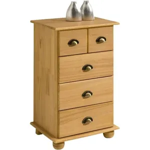 Idimex Commode COLMAR chiffonnier apothicaire rangement avec 4 tiroirs en pin massif finition teintée/ciréeVendu parcdiscount