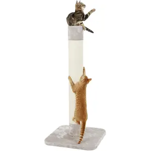 Grattoir pour chat Kerbl Opal Jute 119 cm - Gris - Poteau en bois robuste recouvert de jute - Facile à assembler pas cher