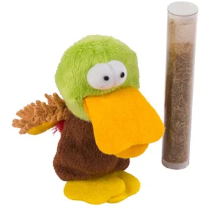 Kerbl Pet Jouet Canard avec Herbe à Chat dans Tube pour Chat 9 cm pas cher