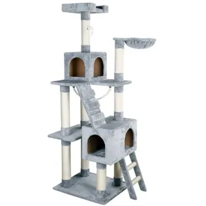 KERBL PET Square Arbre à Chat Gris 59 x 50 x 182 cm pas cher