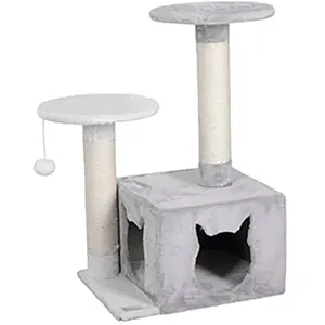 Kerbl Maxi-Pet 81622 Arbre à chat Saphir Light Blanc/Gris 60x50x80 cm pas cher